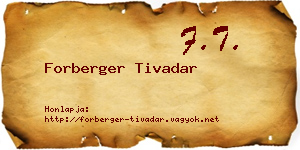 Forberger Tivadar névjegykártya