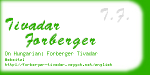 tivadar forberger business card